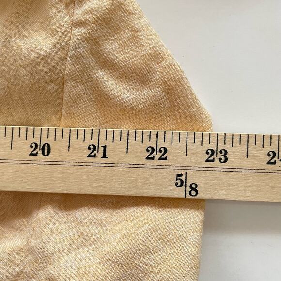 Karl Lagerfeld Linen Blend Button Down Shirt Womens S Roll Tab Peach Resort - Picture 12 of 14